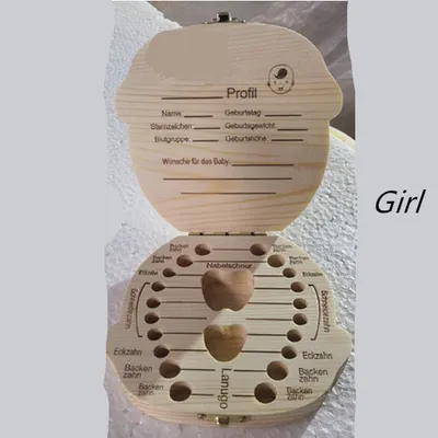 Wood Storage Box for Baby Kids Tooth Box Organizer