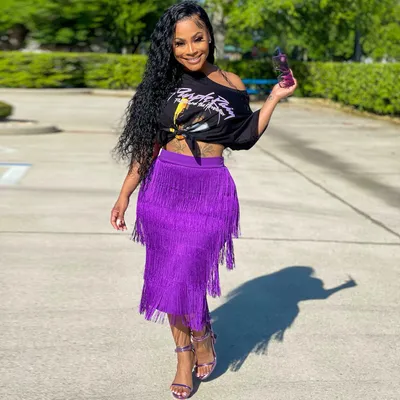 Women's Fashion Simple Print Short Sleeve T-shirt Knotted Skirt Set