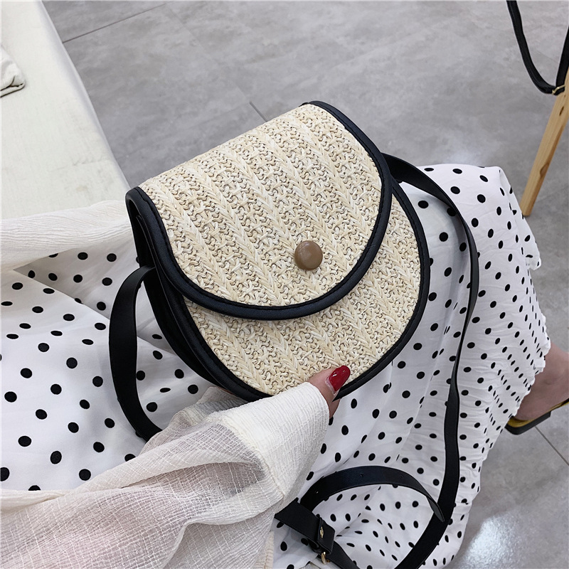 New Korean style straw woven mobile phone bag