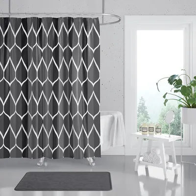 Home Minimalist Thickened Waterproof Printing Shower Curtain