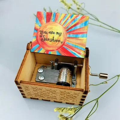Antique Carved Wooden Hand Crank Spirited Away Music Box Christmas Gift Birthday Gift Party Decoration