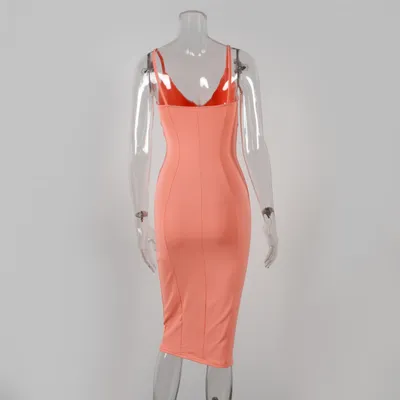 Solid Color Summer Simple Strapless Backpack Hip Dress