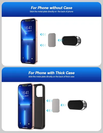 2 Pack Strong Magnetic Car Phone Holder Upgrade Powerful Magnet 360 Degree Rotation Universal Stable Car Cell Phone Mount Compatible With All Mobile Phones