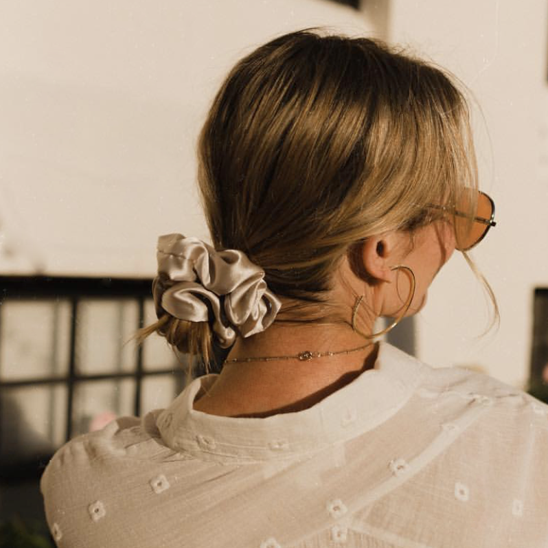 Simple satin retro large intestine loop hair rope