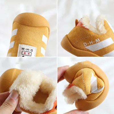 Soft-Soled Fur Shoes Low-Tube Winter Bag-Heel Toddler Shoes