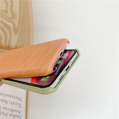 Pattern Leather Phone Case Half Hard Shell