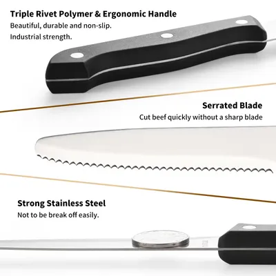 12-piece Kitchen Knife And Accessory Set With High-carbon Stainless Steel Blades, Including Meat And Steak Knives, With ABS Handles