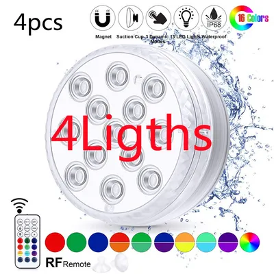 Led Beads Submersible Light Waterproof Underwater Lamp For Garden Swimming Pool Fountain Spa Party Bathroom Remote Control