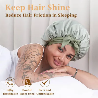 Silk Bonnet, Satin Hair Bonnet For Sleeping For Wavy Curly Natural Hair