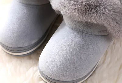 Children's Bag Heel Plus Plush Thick  Warm Cotton Shoes