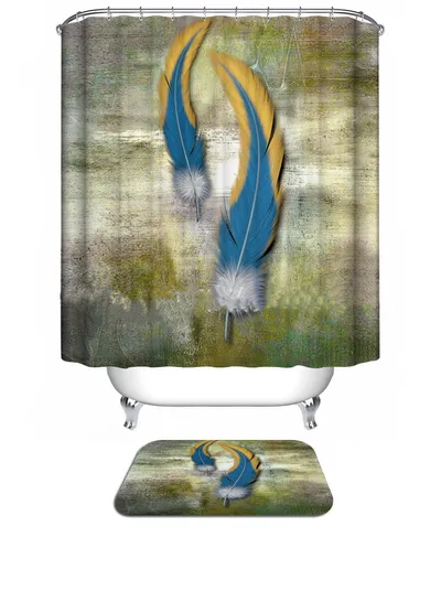 Custom Printed Digital Bathroom Waterproof Toilet Curtain