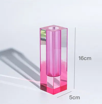 Creative Minimalist Ins Acrylic Square Column Vase Craft Gift