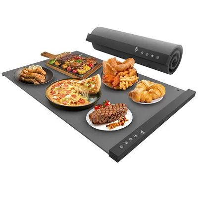Silicone Food Warmer Tray With Timer And Child Lock Five-Level Temperature Adjustment Heat-Retaining Pad Silicone Insulated Food Tray