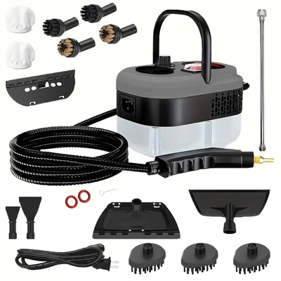 Handheld Steam Cleaner, Steamer For Cleaning, 2500W Pressurized Steam Cleaner With 1.2L Water Tank And 12 Attachments, Portable Steamer Cleaner For Home Car Kitchen Bathroom Furniture Tile Grout