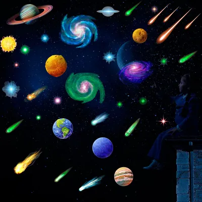 Luminous Stickers Color Milky Way Galaxy Self-adhesive Fluorescent