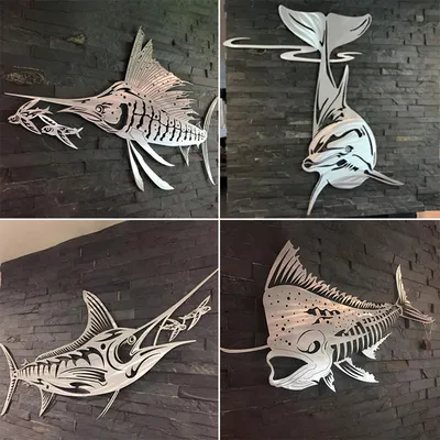 Metal Wrought Iron Indoor Pendant Marine Fish Craft