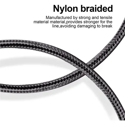 150cm 180cm USB Charging Cable A Pple MFi Certified, Nylon Braided Jacket,Black Premium Series