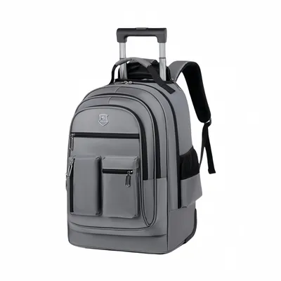 Large Capacity Travel Backpack With Waaheels, Multi Layer Trolley Luggage Bag, Multifunctional