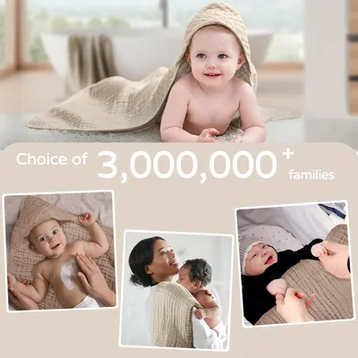Hooded Baby Towels For Newborn Muslin Cotton Baby Bath Towel With Hood For Babies, Infant, Toddler And Kids, Large 90x90cm, Soft And Absorbent Newborn Essential