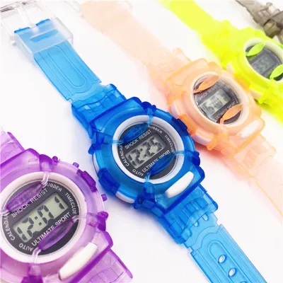 Children's jelly cartoon electronic watch multicolor