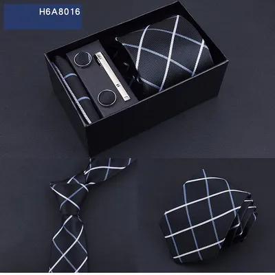 Business 8cm Striped Blue Black Tie