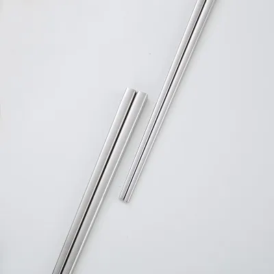 Stainless Steel Tableware Square Chopsticks Metal Plated Custom Gift Square