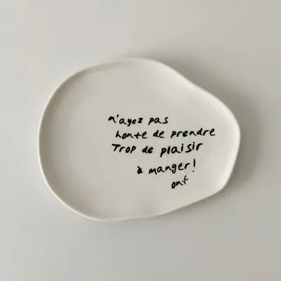 Hand Kneading Ins Wind Irregular Design Letter Ceramic Fruit Plate