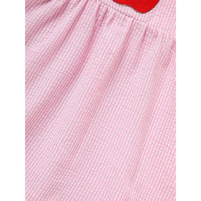 Kids Baby Girl Back To School Outfit, First Day Of School, Summer Ruffle Sleeves Applique Top & Shorts Set