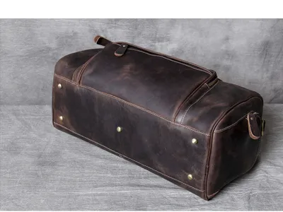 First layer leather big travel bag
