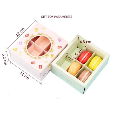 6-compartment macaron candy small pastry box