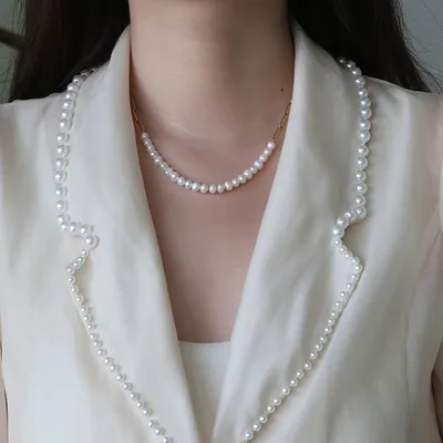 Half Piece Chain Necklace Clavicle Chain Bracelet Set