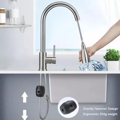 Kitchen Sink Mixer Taps Pull Out Spout Spray Single Lever Modern Mono Tap