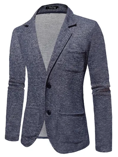 Plus Size Men's Thin Elastic Knitted Suit