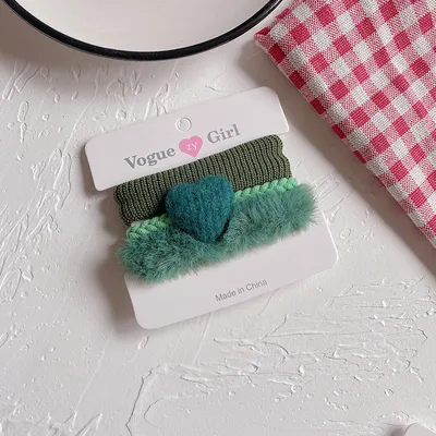 New Sweet Candy Color Love Plush Girl Hair Rope Hair Accessories