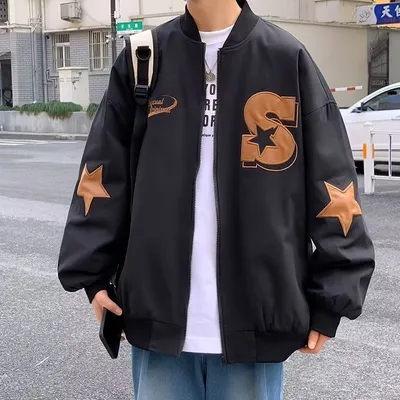 Retro Embroidered Baseball Uniform High Street Coat