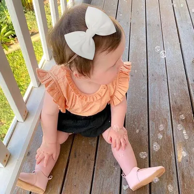 Soft Headbands Baby Girls Nylon Headband With Hair Bow Hairbands Hair Accessories For Newborn Infant Toddler Kids