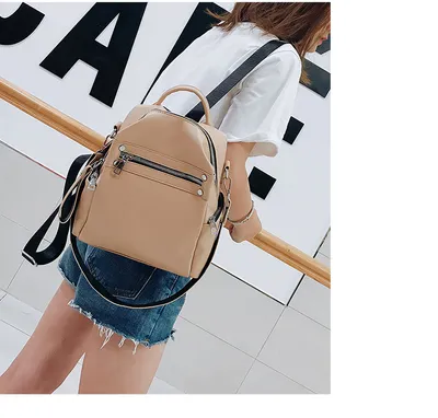 Fashion All-match Soft Leather Personalized School Bag