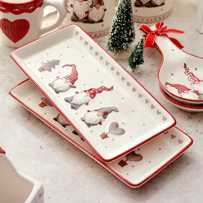 Christmas Minimalist Creative Rectangular Ceramic Plate