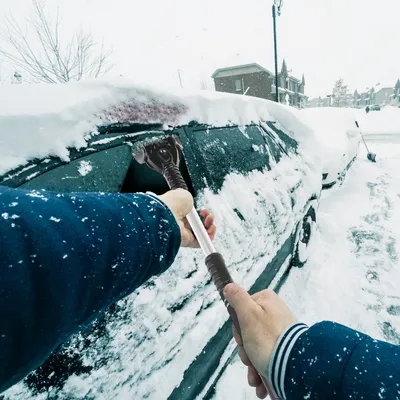 3 Color Options -- 1Pc 3 In 1 Windshield Ice Scraper Extendable Car Snow Removal Tool Telescoping Car Broom Snow Shovel Automobile Frost Removal