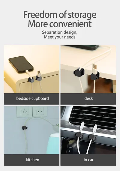 Data Cable Desktop Wall Stickers Without Punching For Fixed Storage
