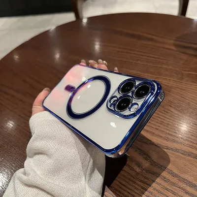 Magnetic Mobile Phone Case Electroplating Transparent Soft