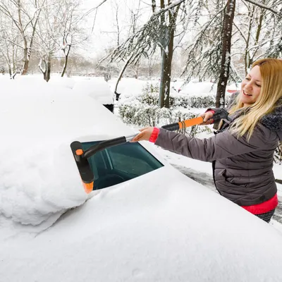 3 Color Options -- 1Pc 3 In 1 Windshield Ice Scraper Extendable Car Snow Removal Tool Telescoping Car Broom Snow Shovel Automobile Frost Removal
