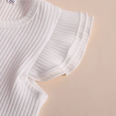 Baby Flounced Sleeve Top Shorts Two-piece Set
