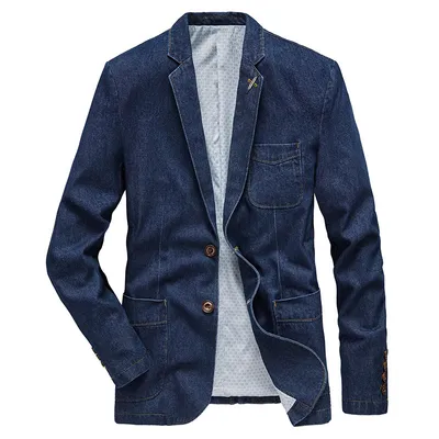 Handsome Slim Suit Spring And Autumn Denim Jacket Business Casual
