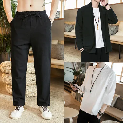 Spring Jacket Retro Cotton And Linen Cardigan Jacket Men's Plus Size Windbreaker