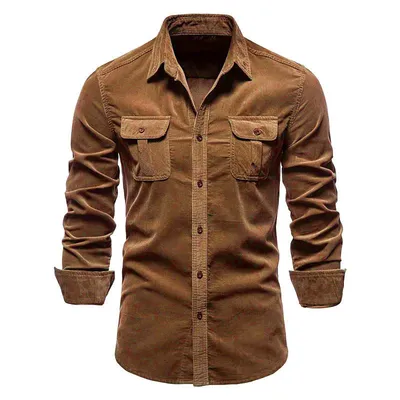 Japanese Corduroy Men's Business Slim Casual Shirt