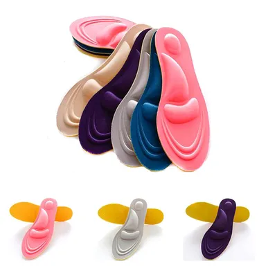 Soft Insole High Heel Shoe Pad Men Women 4D Sport Sponge Pain Relief Insert Cushion Pad Shoe Insoles 1Pair