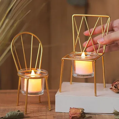 Metal Crafts Seat Candle Holder Decoration Living Room Candlelight Dinner Table Decoration Decoration
