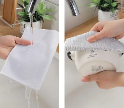 Double Thickened Steel Wire Dish Cloth, Metal Mesh Cleaning Rag, Replace Steel Wool Scrubber, Durable Silver Wire Dishcloth, Non-Stick Oil For Kitchen
