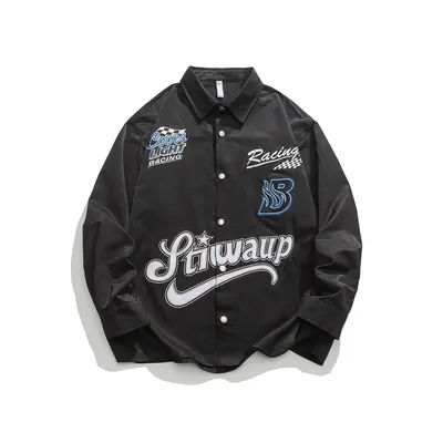 Racing Elements Heavy Work Embroidered Shirt Men's Ins